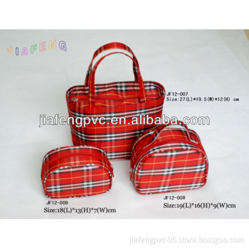 Latticed Canvas Women Sets Bag